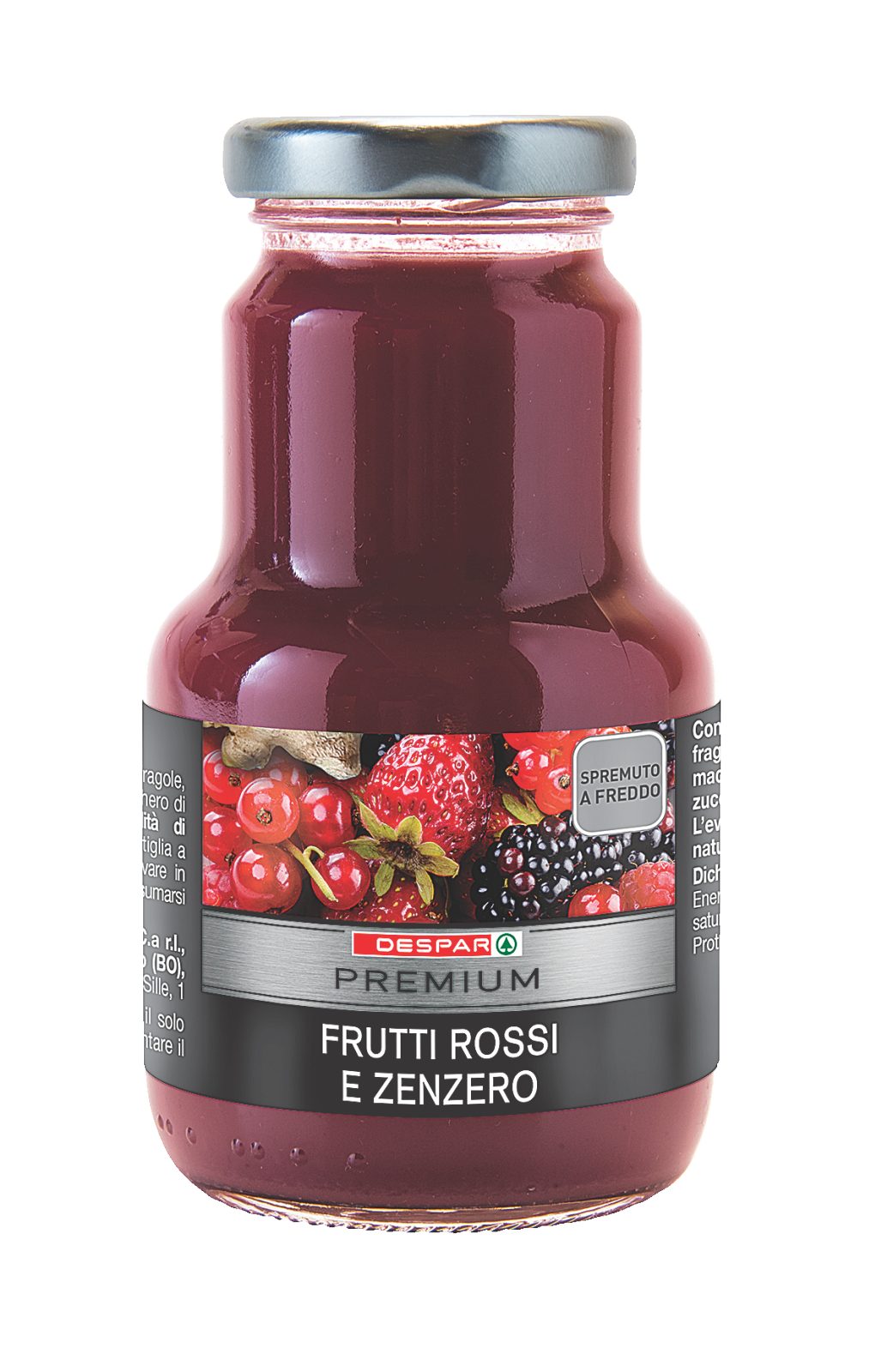 Fruchtnektar, rote Früchte und Ingwer