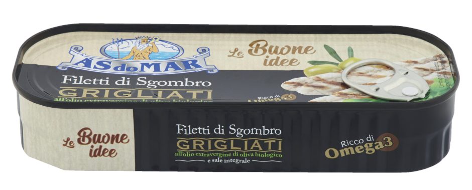 Filetti di sgombro grigliati all'olio Extra Vergine di oliva Bio e sale integrale