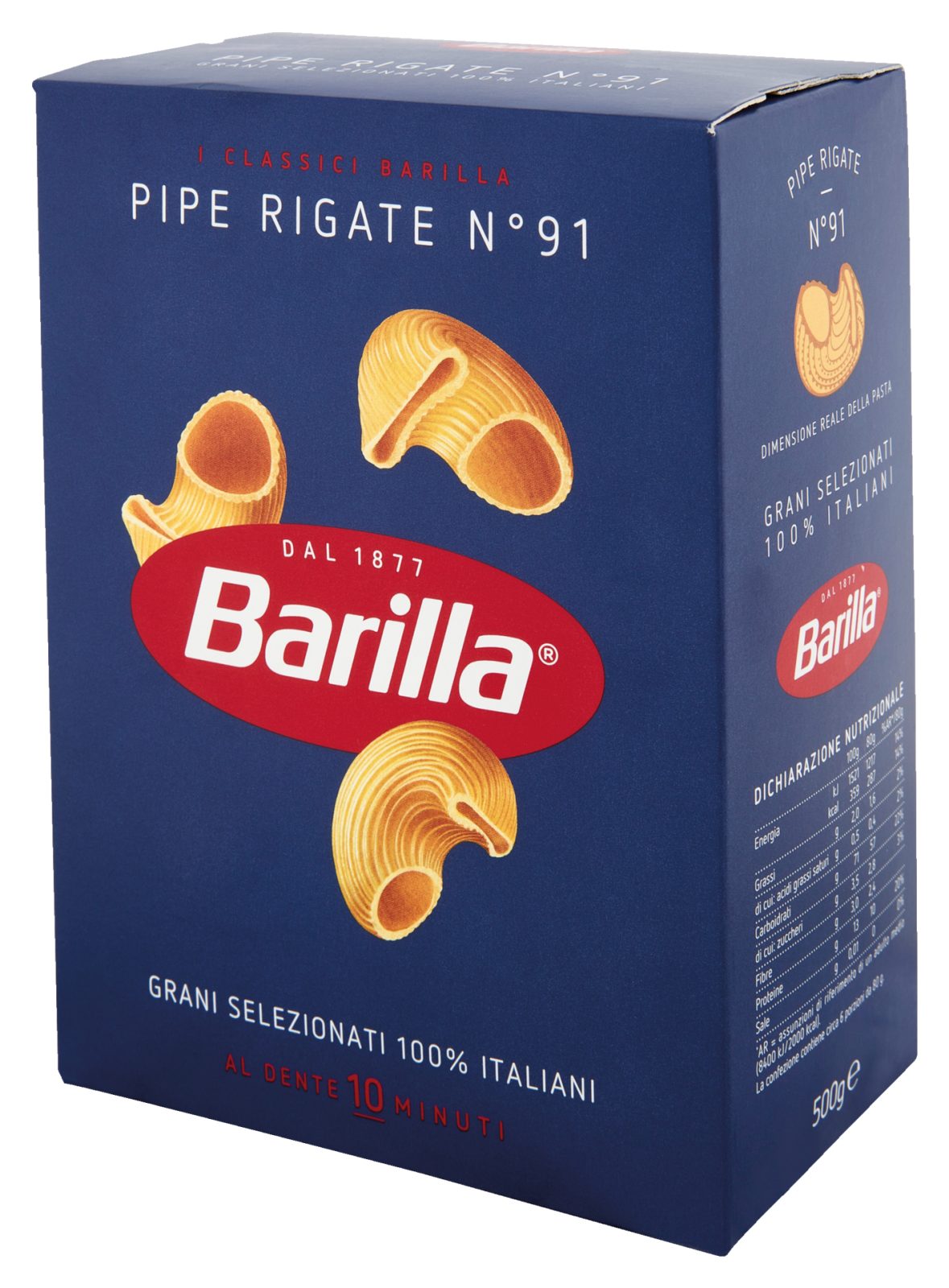 Pasta di semola pipe rigate
