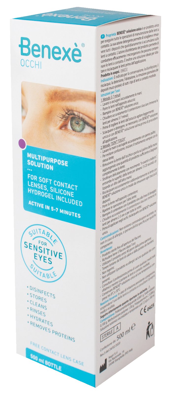 Occhi Soluzione Unica per Lenti a Contatto Morbide 500 ml + Porta Lenti