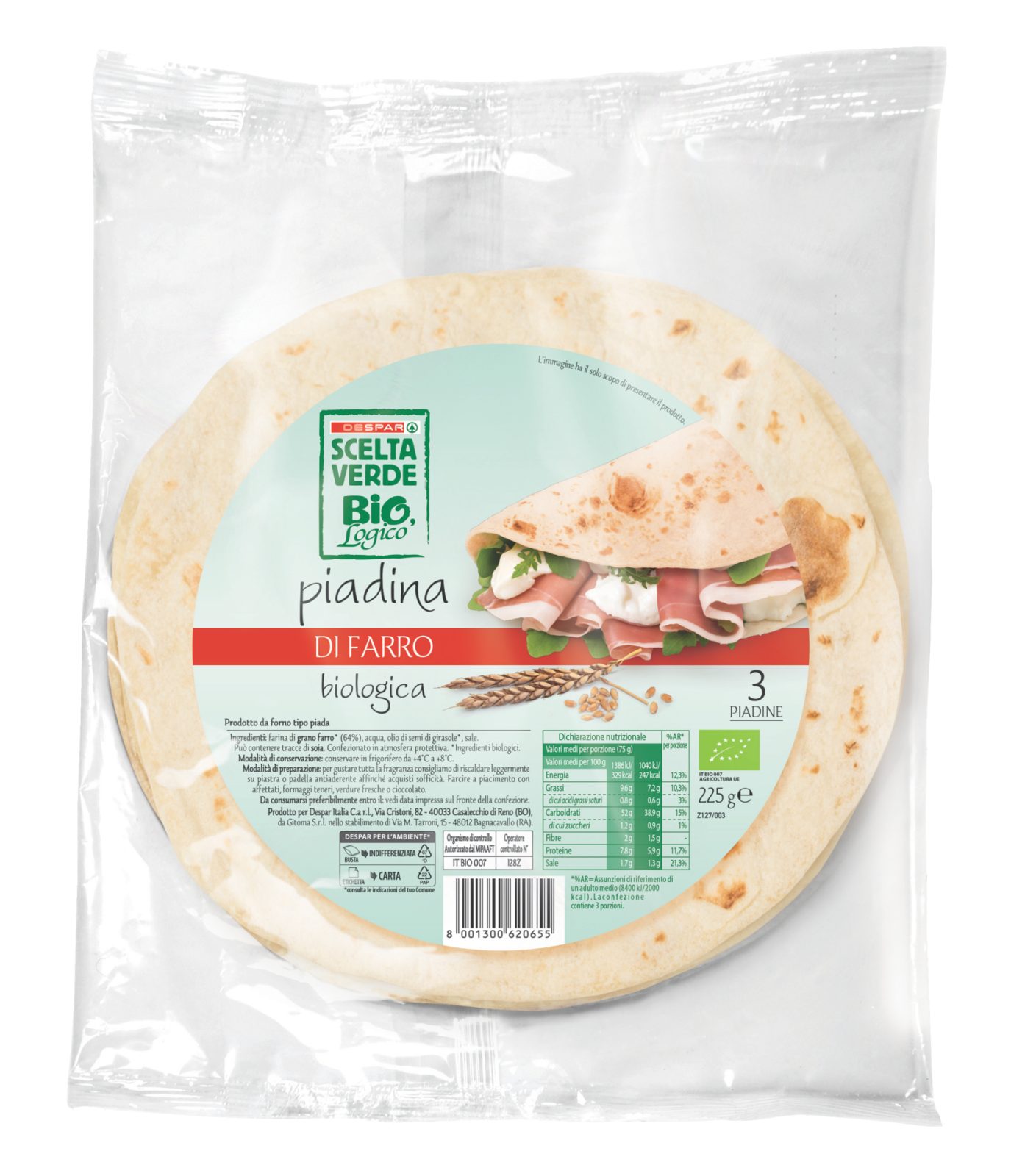 3 Piadine di Farro
