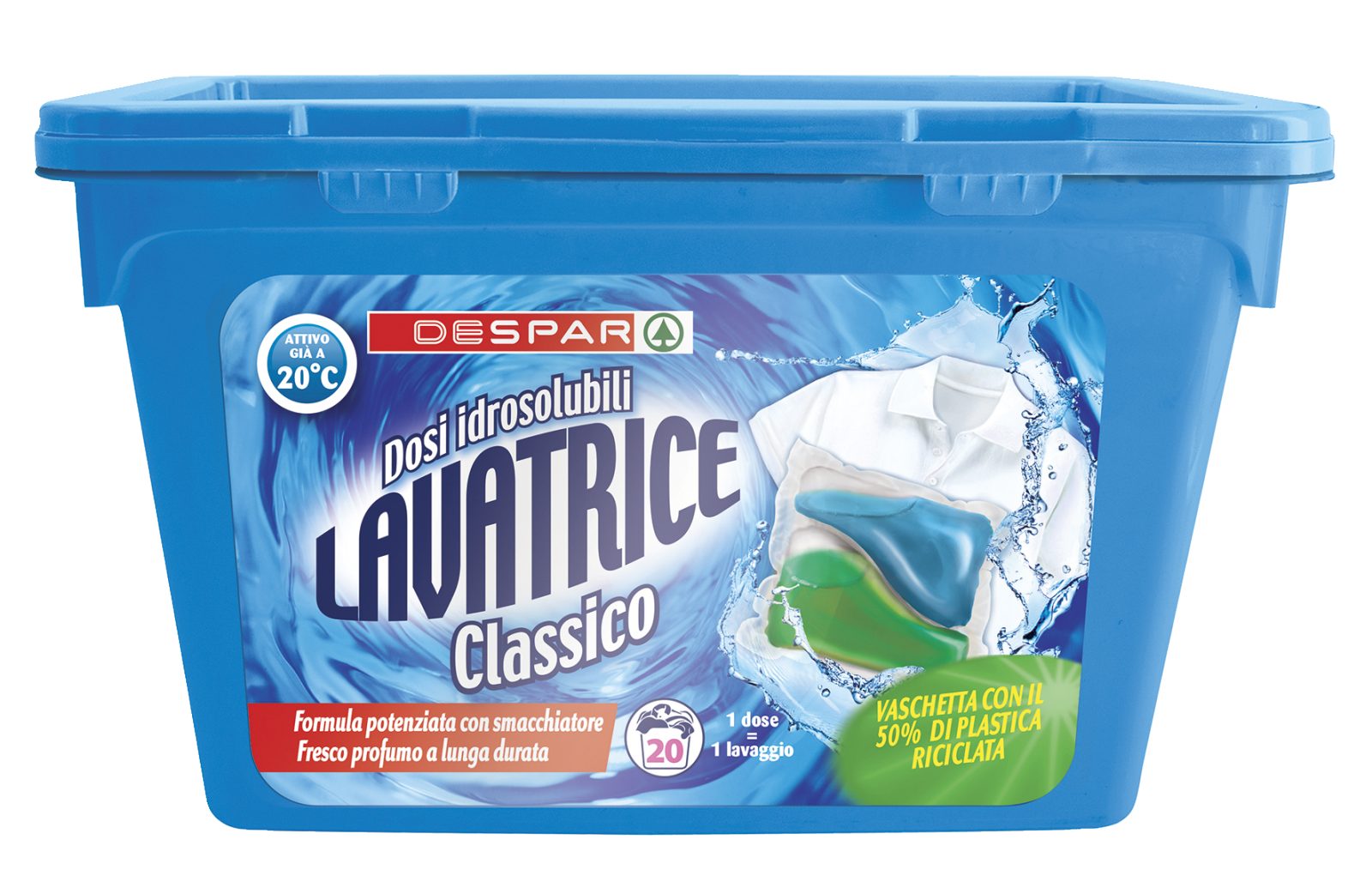 Detersivo predosato per lavatrice Classico 
20 caps