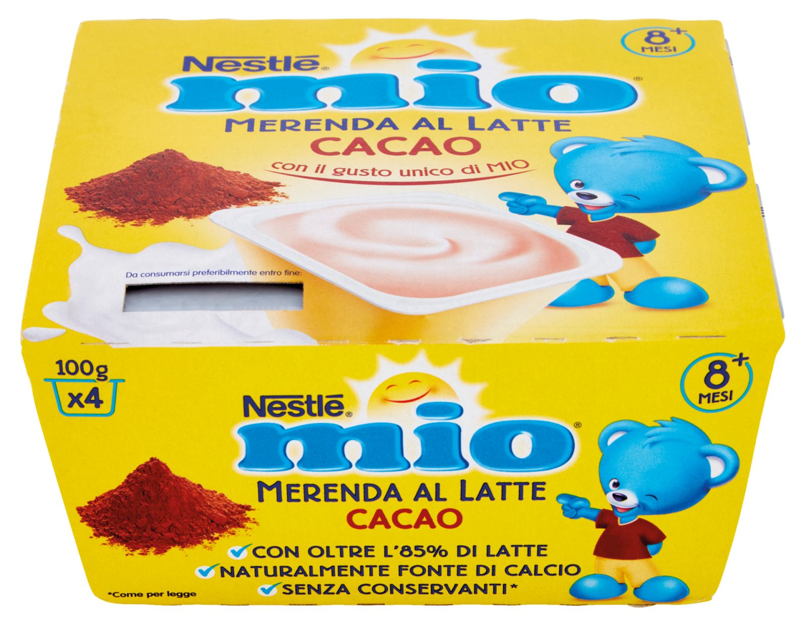 NESTLÉ MIO Kakaomilch-Snack ab dem 8. Monat, 4 Gläser