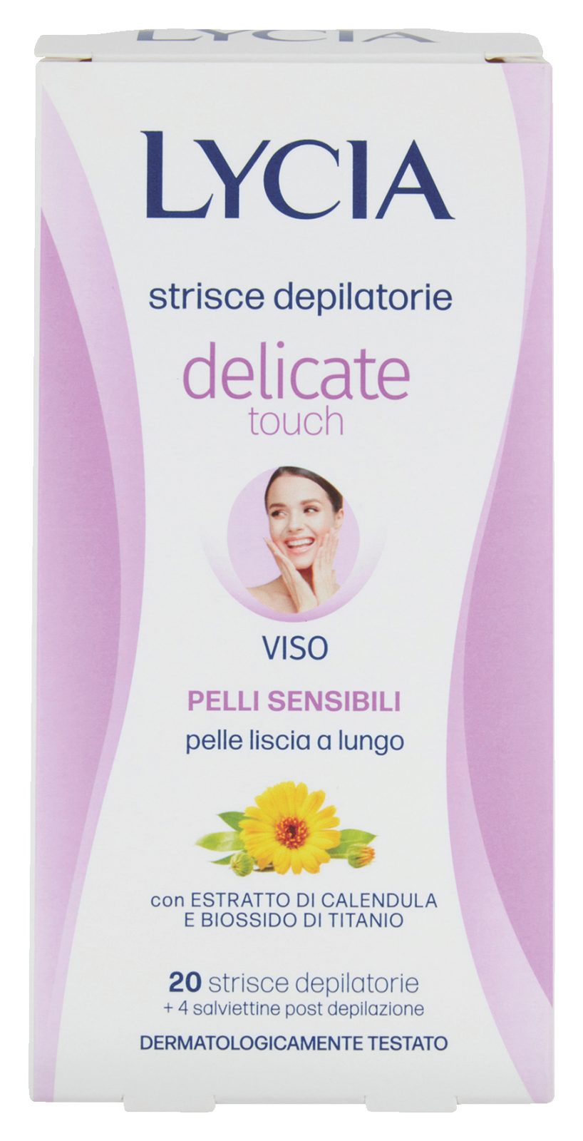 20 Strisce depilatore + 4 salviettine Delicate touch Viso