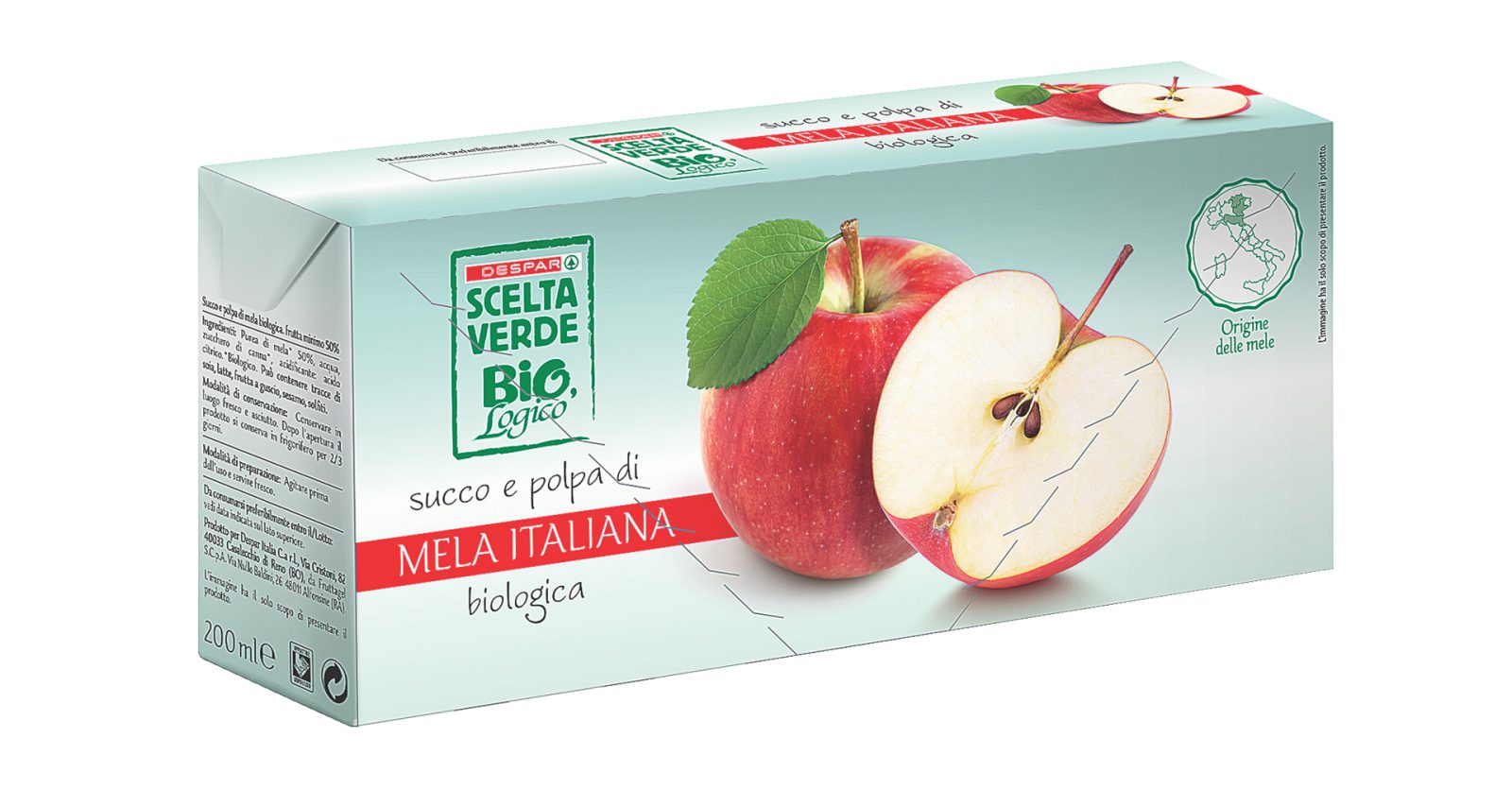 Succo e polpa di Mela Italiana biologica