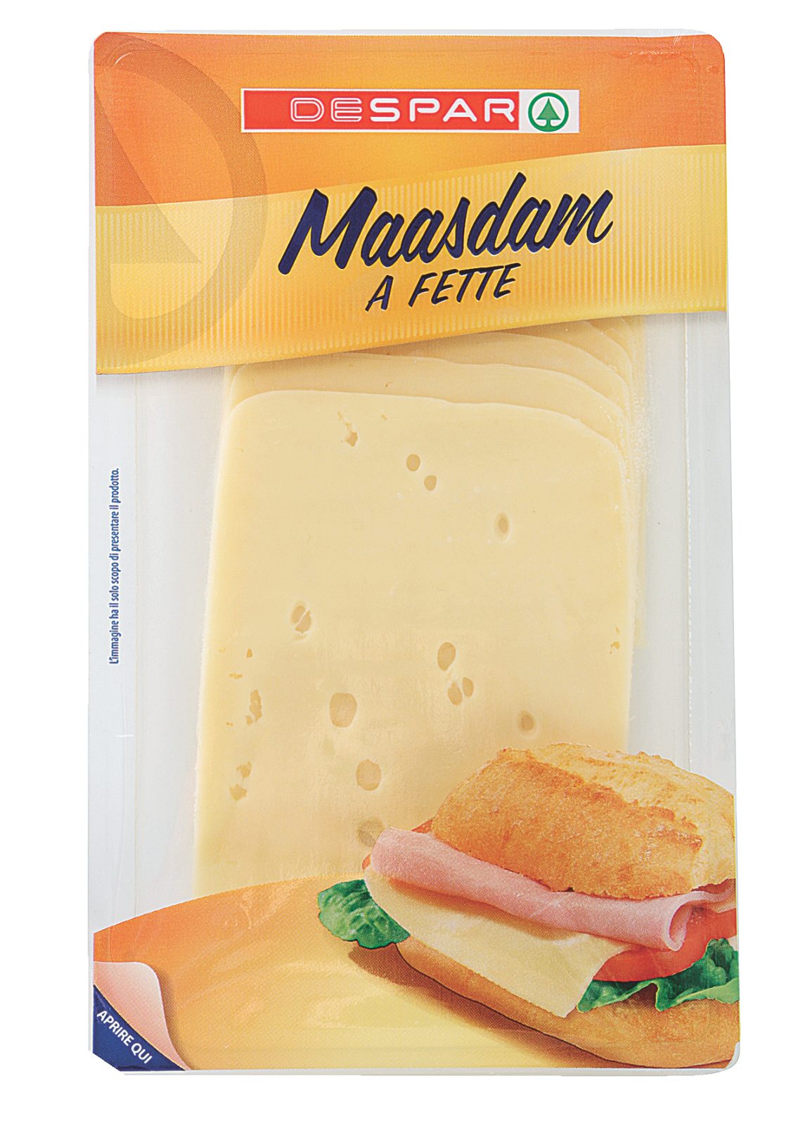 Formaggio Maasdam a fette