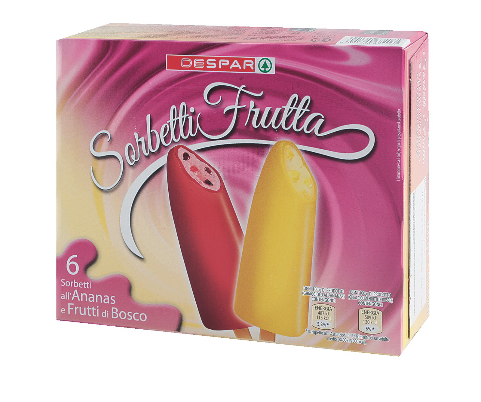6 Sorbetti Frutta
gusti assortiti