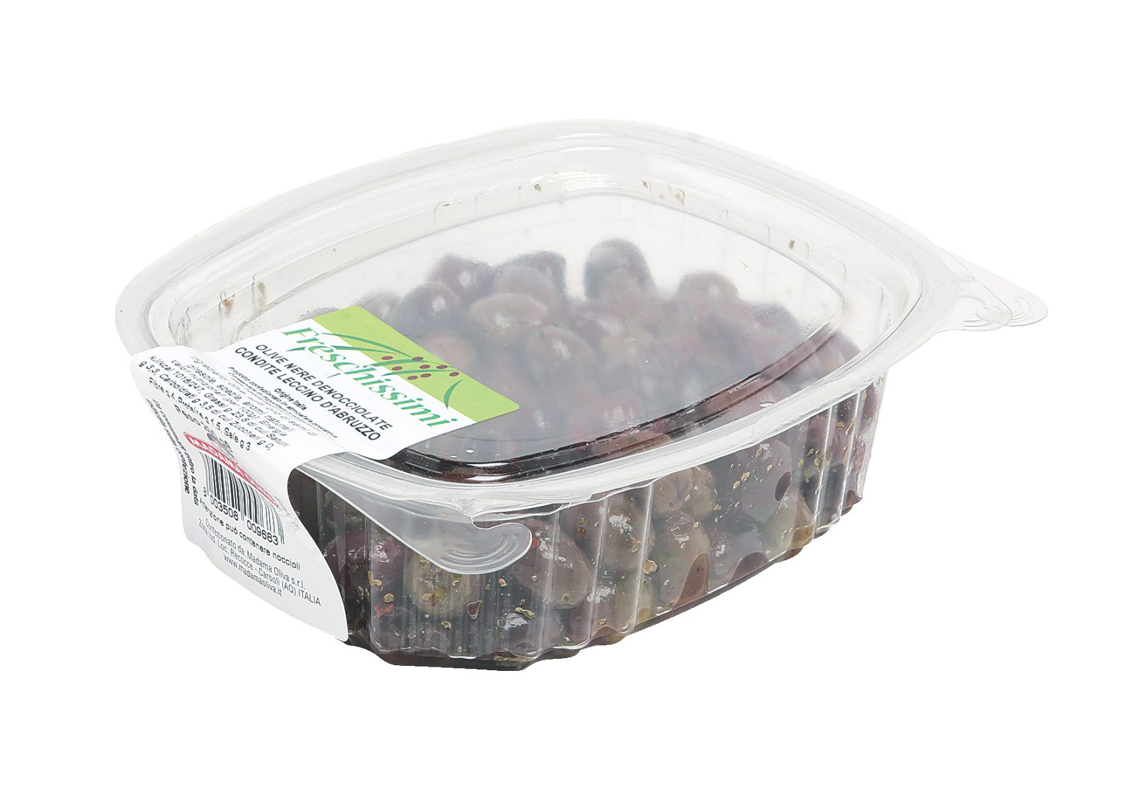 Olive nere Leccino condite e denocciolate