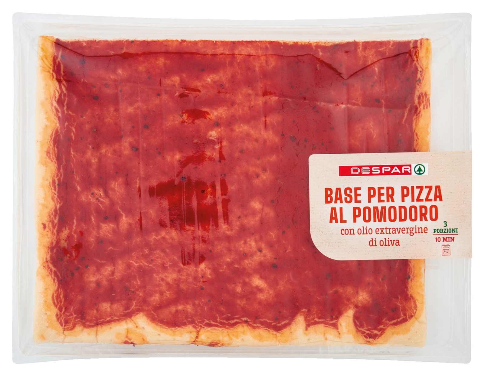 Base rossa per pizza rettangolare