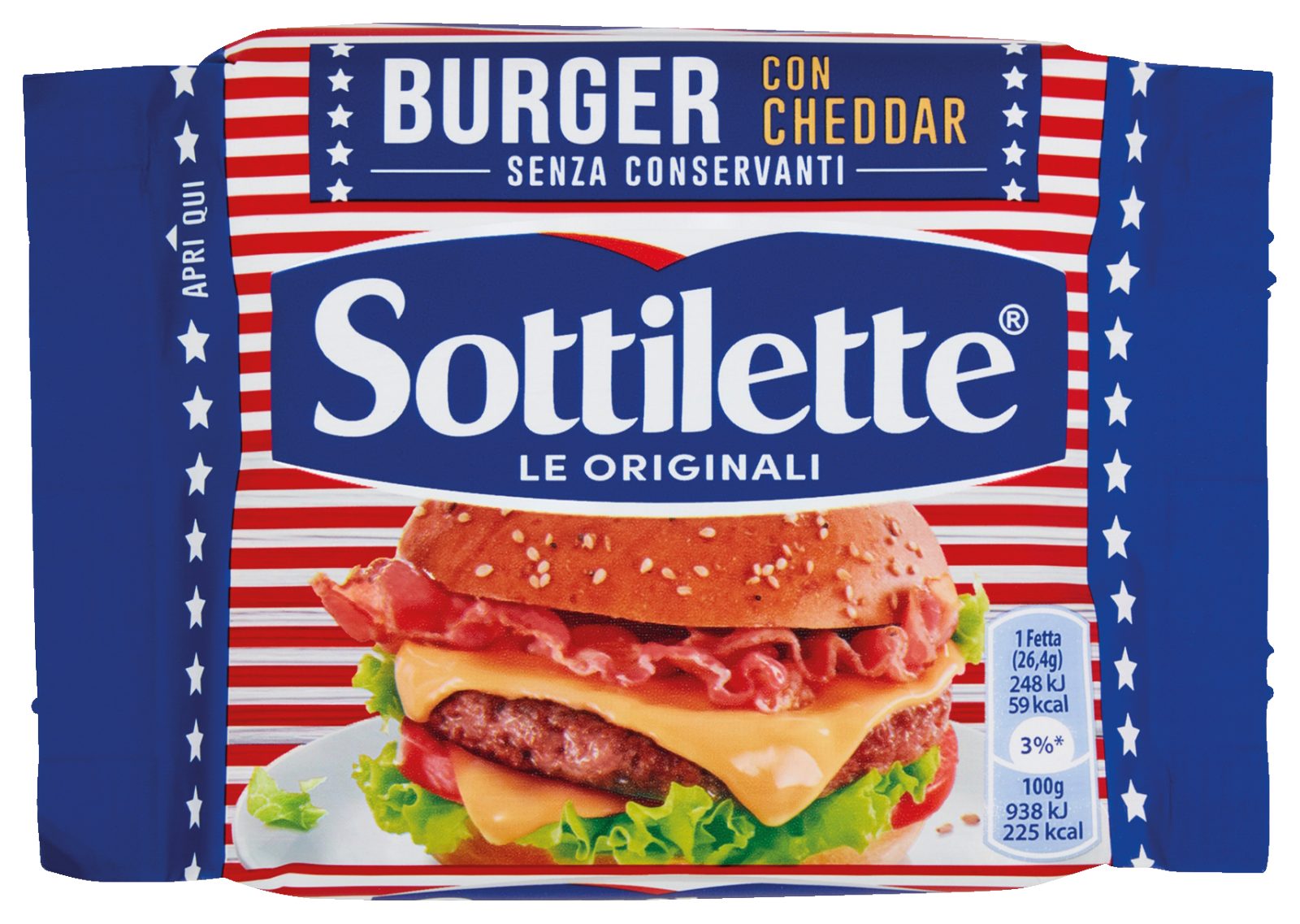 formaggio fuso a fette Burger con Cheddar