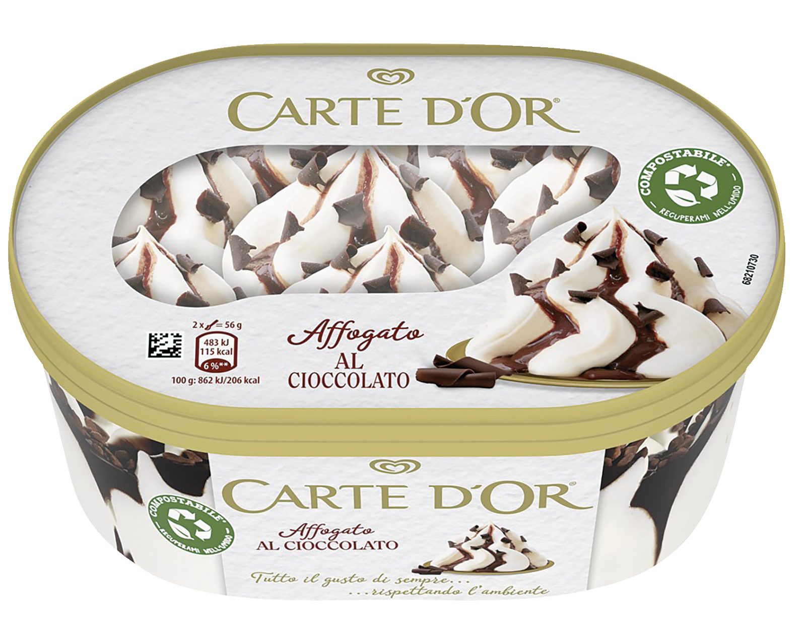 Gelato Affogato Carte d'Or al Cioccolato