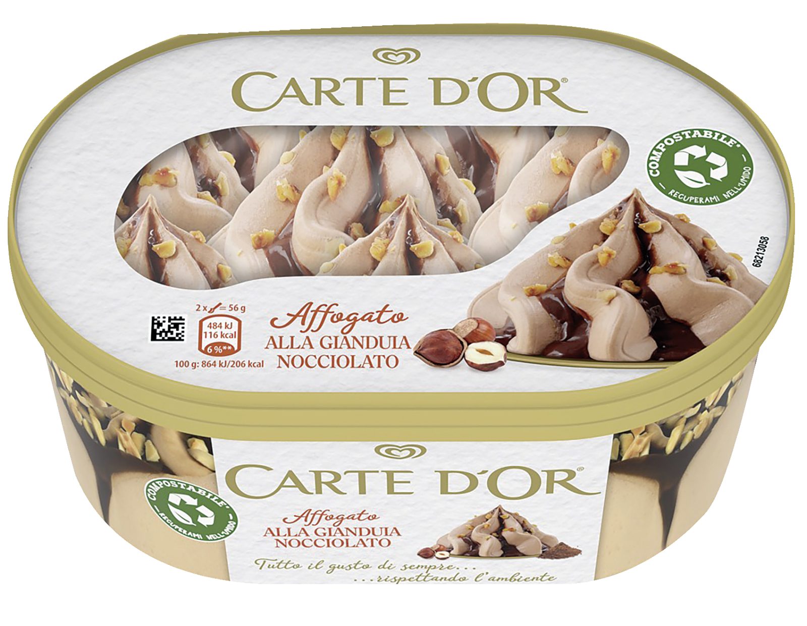 Gelato Affogato Carte d'Or alla Gianduia Nocciolato
