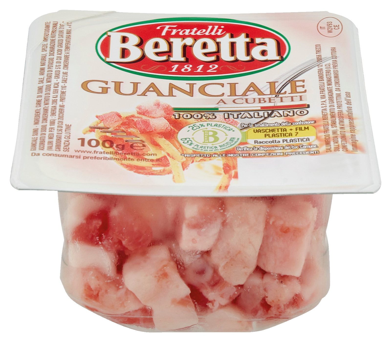 Guanciale in Würfeln
