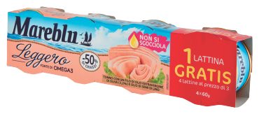 Tonno Leggero Omega 3 - Mareblù - 4 x 60 g