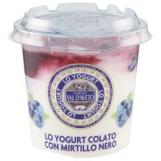 Abgetropfter Joghurt mit Blaubeeren