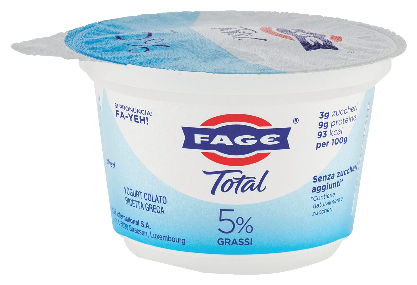 Insgesamt 5 % Fett