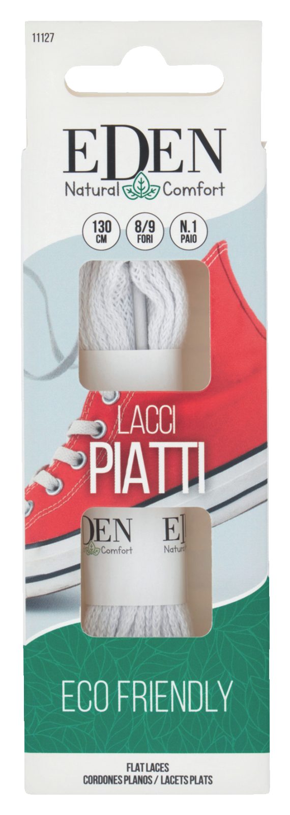 Lacci Piatti 130 cm 8/9 Fori 1 Paio