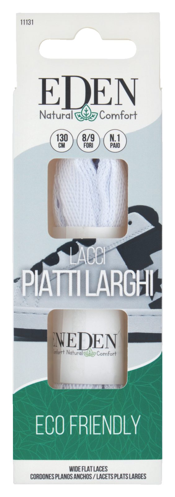 Lacci Piatti Larghi 130 cm 8/9 Fori 1 Paio
