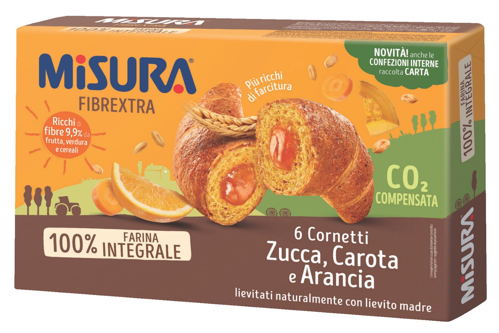 Fibrextra 6 Cornetti Zucca, Carota e Arancia