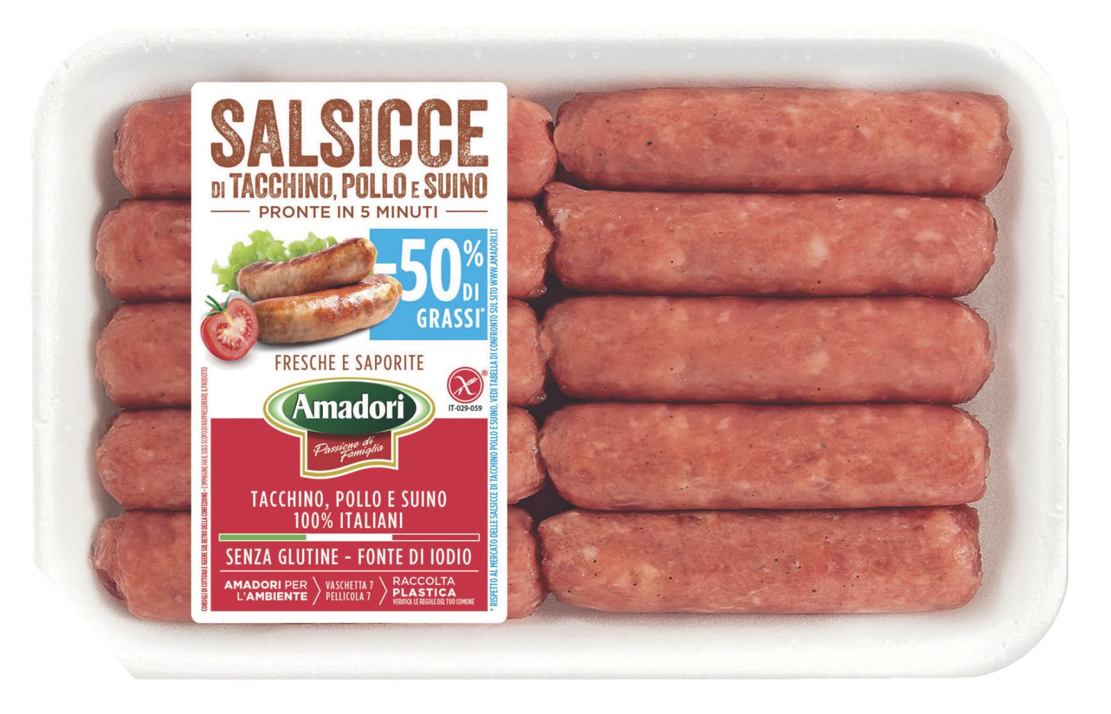Salsiccia -50% di grassi