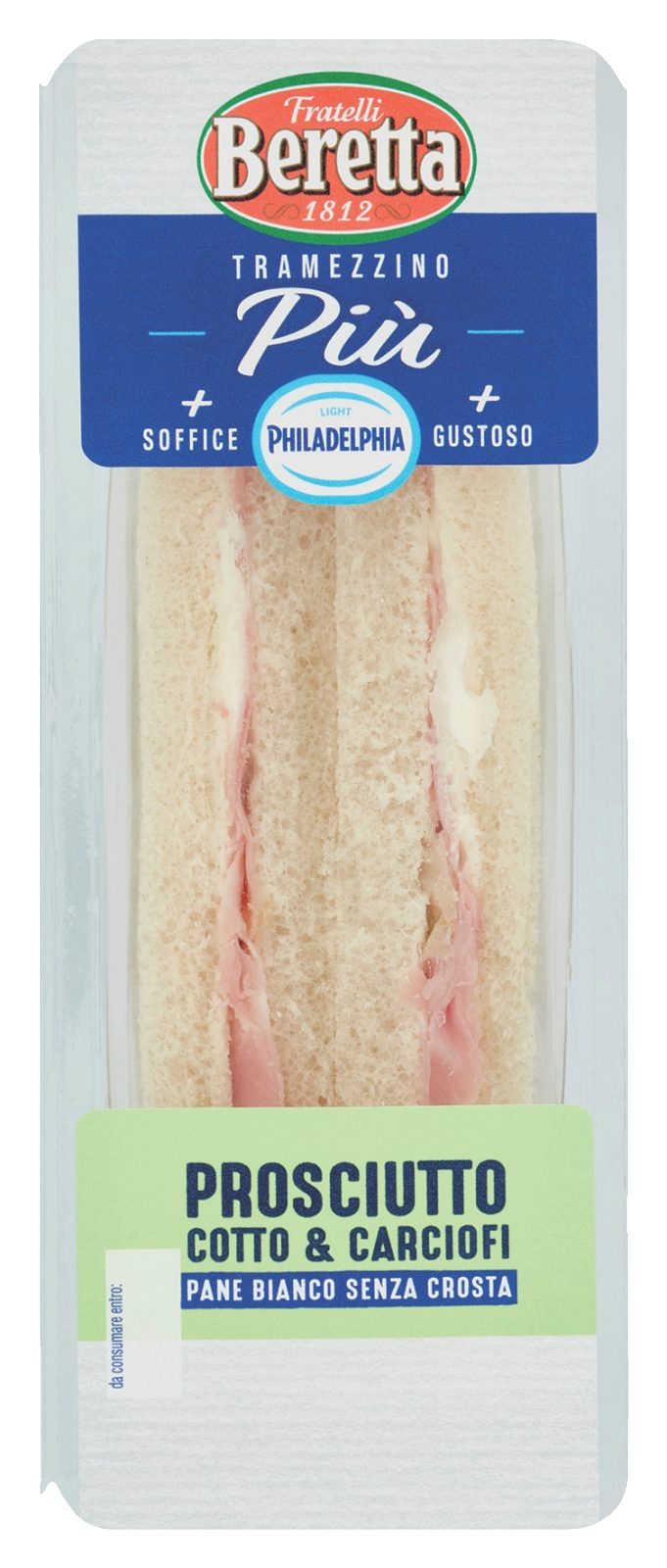 Tramezzino Leggero Prosciutto Cotto e Carciofi Philadelphia