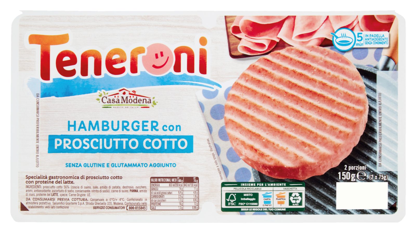Hamburger con Prosciutto Cotto