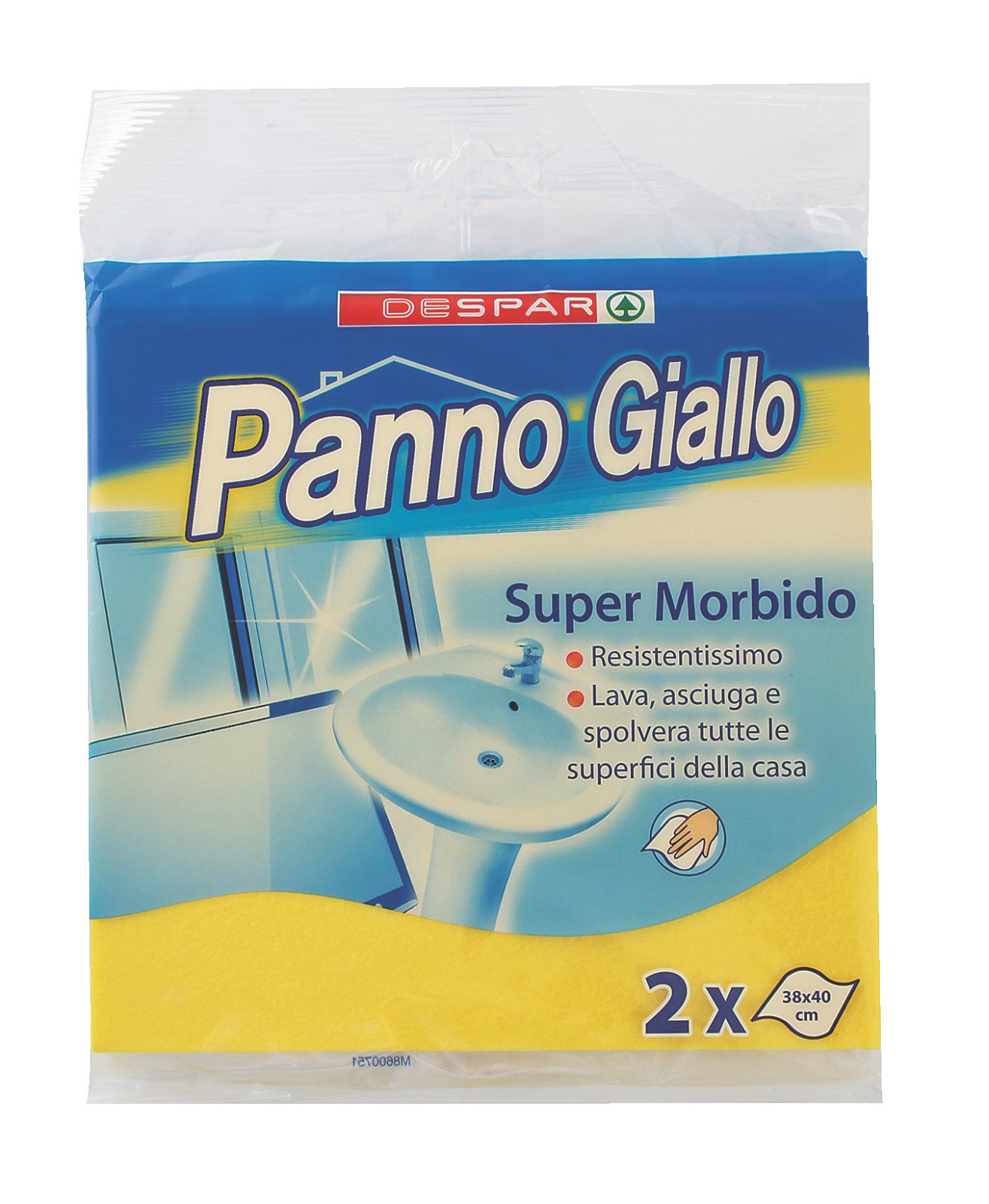 Panno Giallo Super Morbido 38 x 40 cm x2