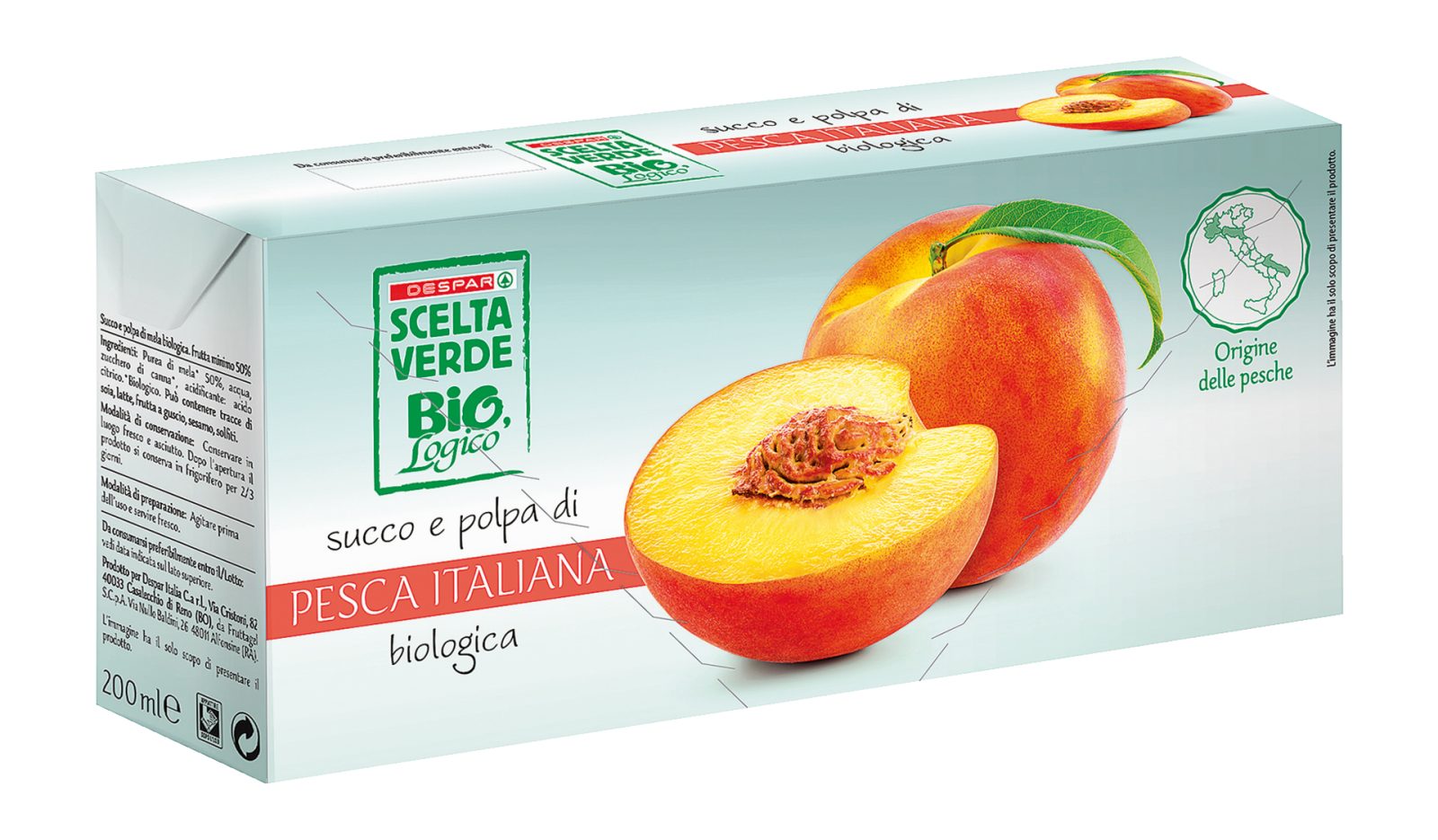 Succo e polpa di Pesca Italiana biologica