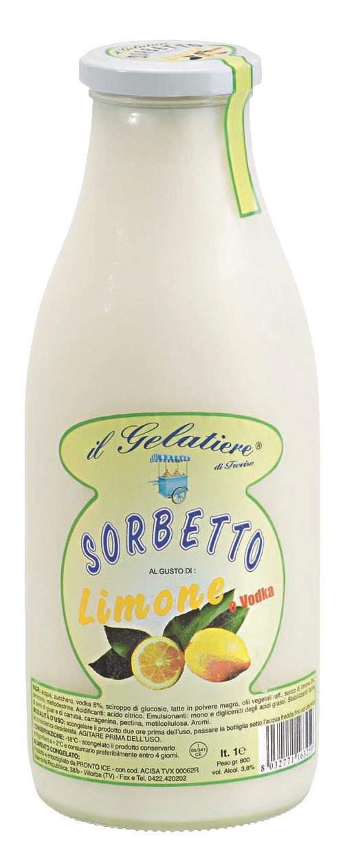Sorbetto limone e vodka surgelato