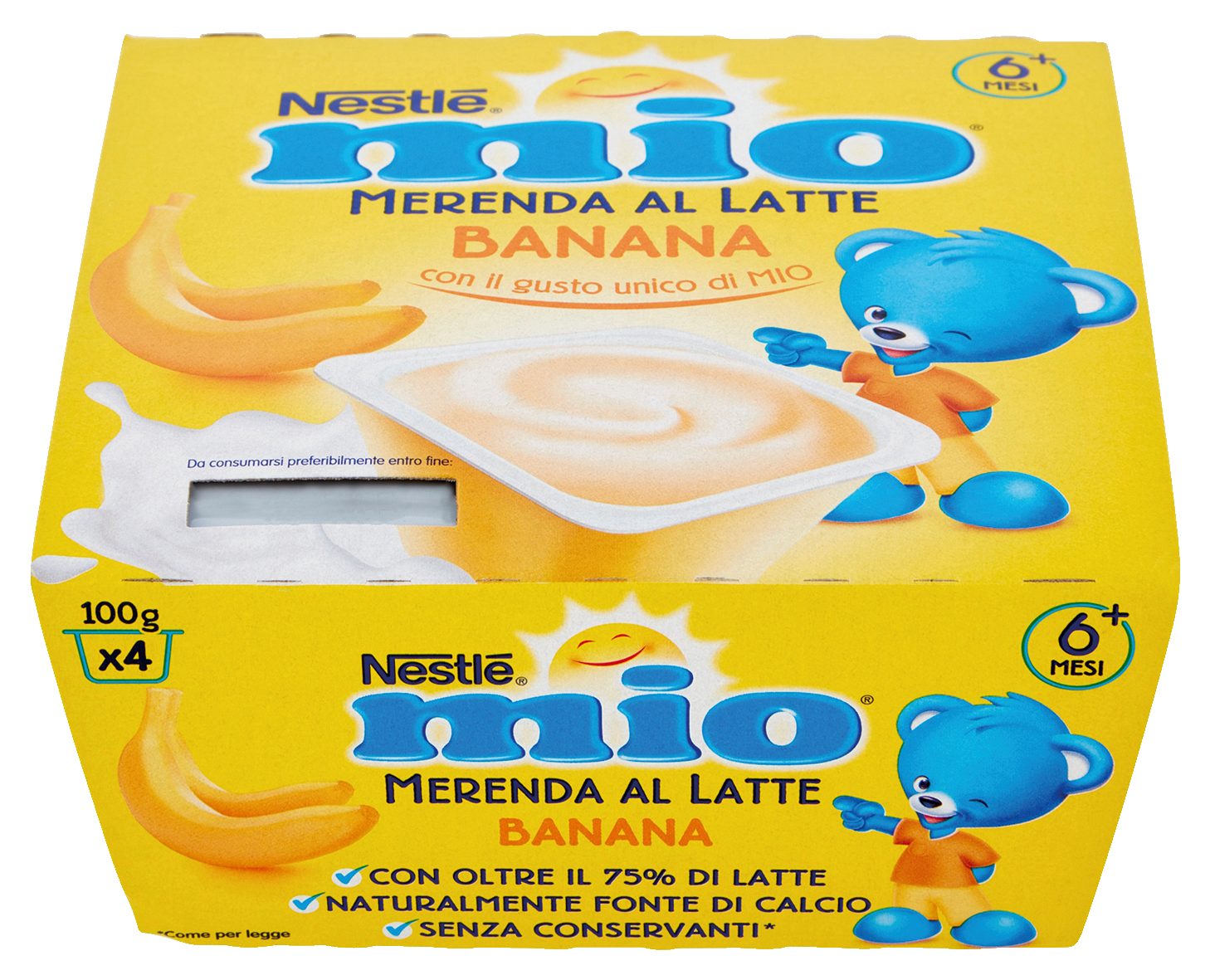 Merenda Mio al Latte e Frutta Banana 