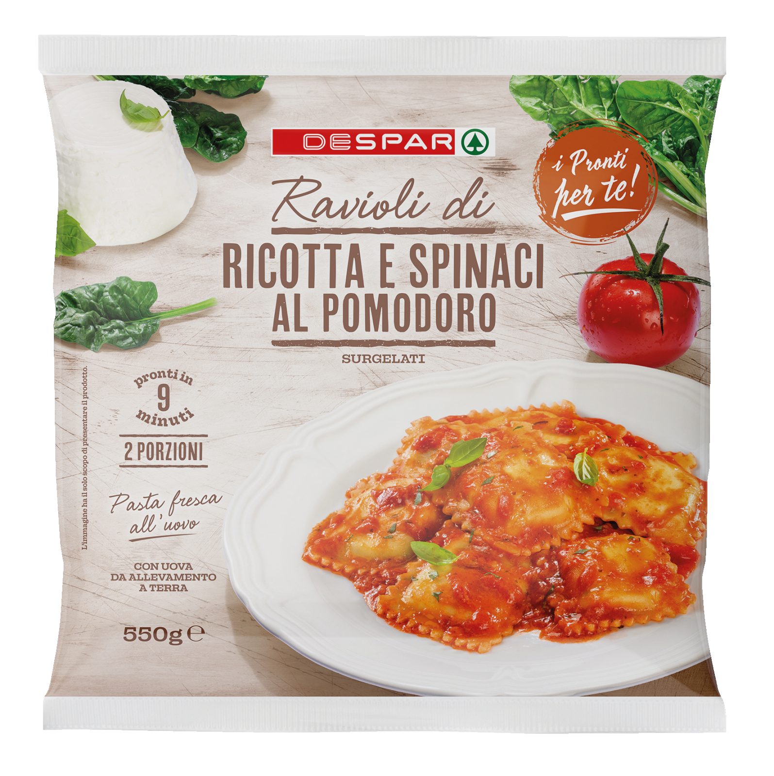 Ravioli di Ricotta e Spinaci al Pomodoro