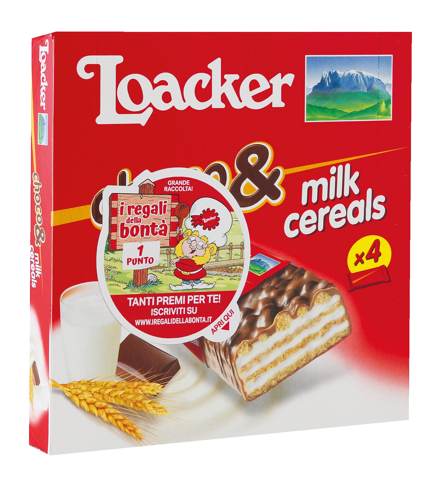 Milk & Cereals Barrette di Wafer e Cioccolato al Latte con crema al Latte