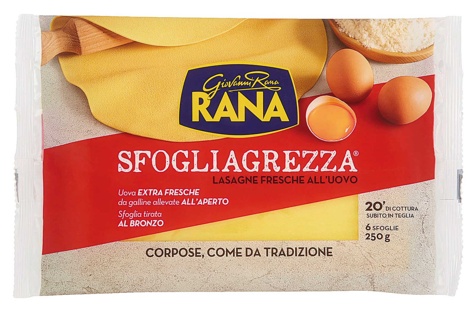 Frische Lasagneblätter aus Eierteig Sfogliagrezza 