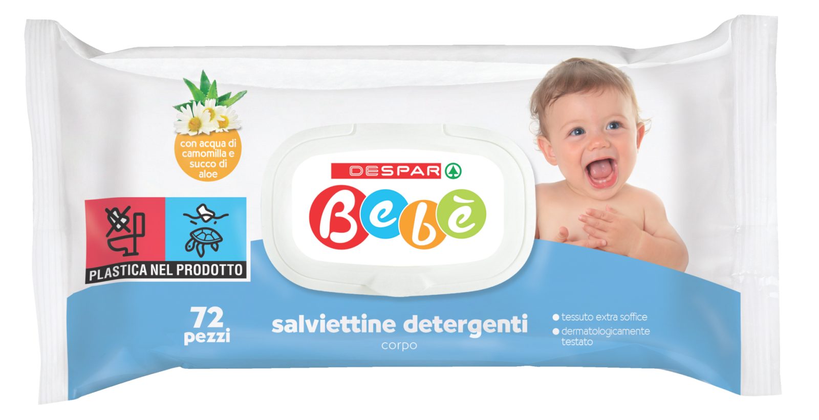 72 Salviettine detergenti corpo Bebè