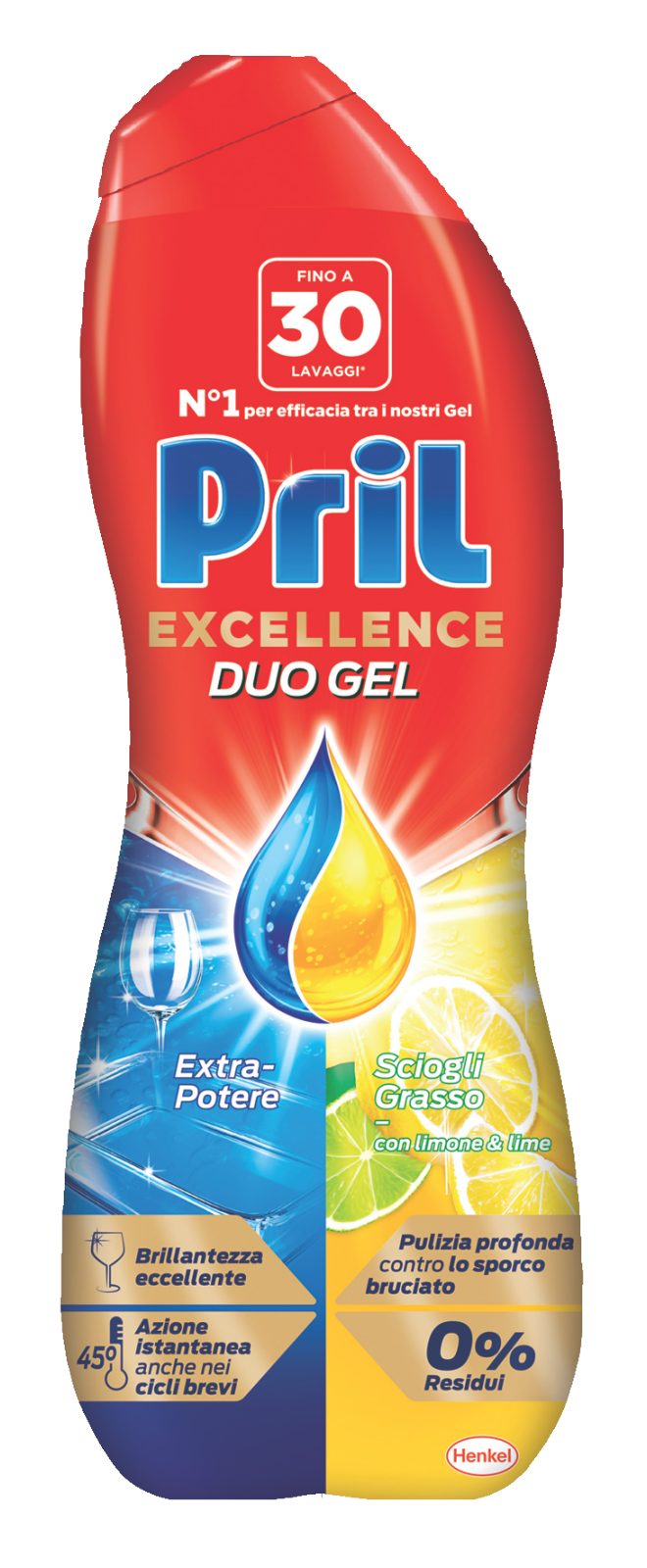 Detersivo 
lavastoviglie Duo Gel Gold Lemon 30 lavaggi