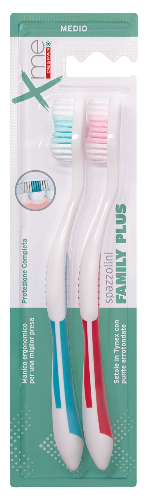 2 Spazzolini Family Plus Protezione Completa Medio