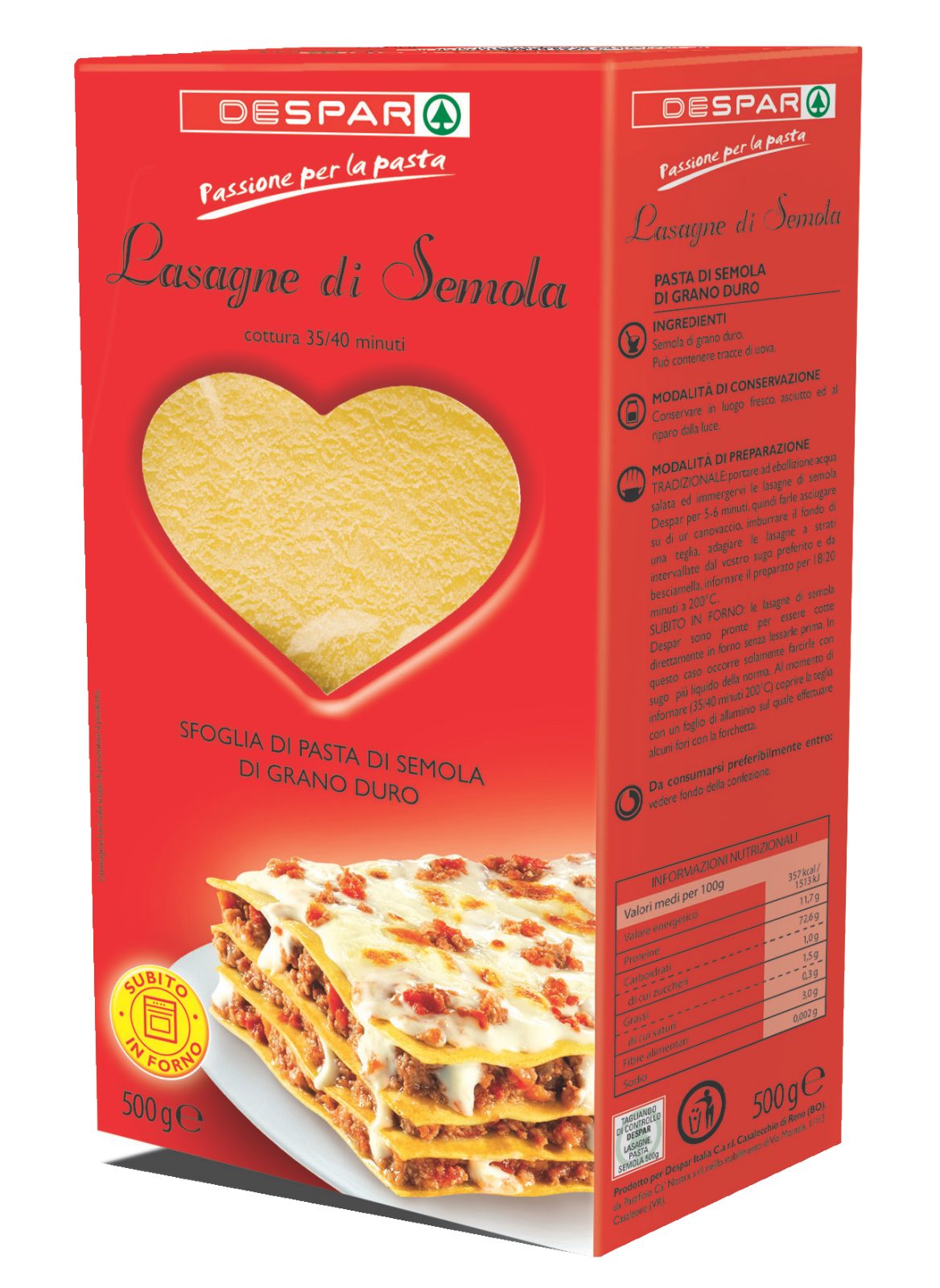 Lasagneblätter aus Hartweizen