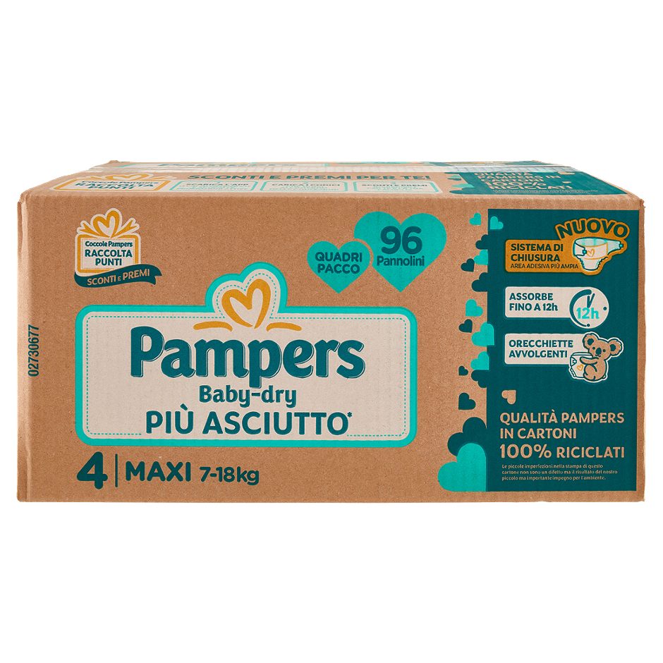 Pannolini Baby-dry Maxi 4
7-18 kg quadripack