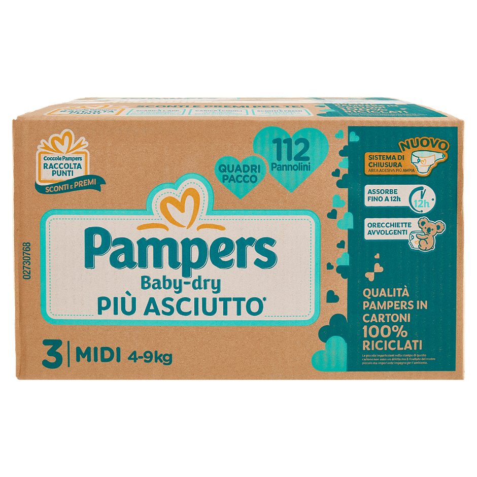 Pannolini Baby-dry Midi 3
4-9 kg quadripack