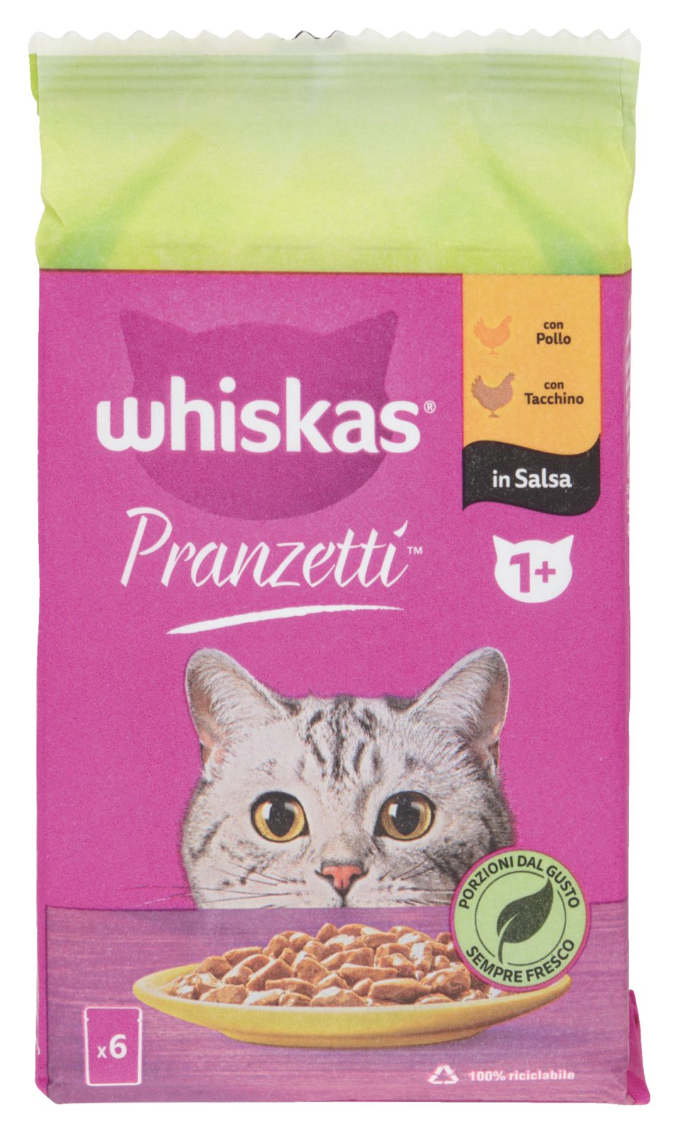 Pranzetti Cibo Umido Gatto con Pollo e Tacchino in Salsa