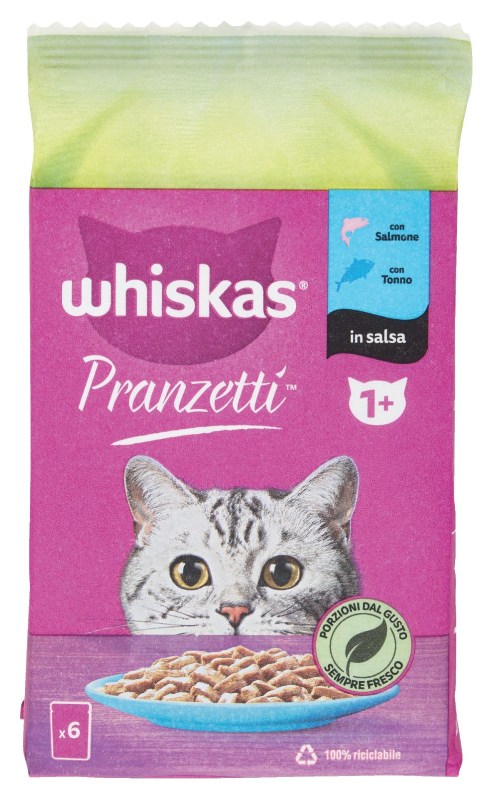 Pranzetti Cibo Umido Gatto con Salmone e Tonno in Salsa