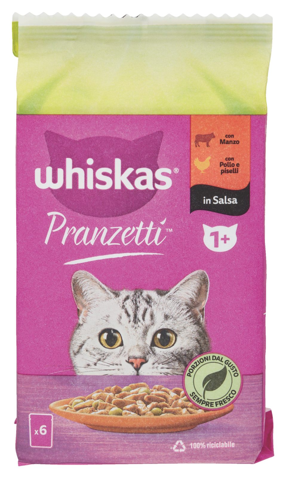 Pranzetti per gatto con manzo/pollo e piselli