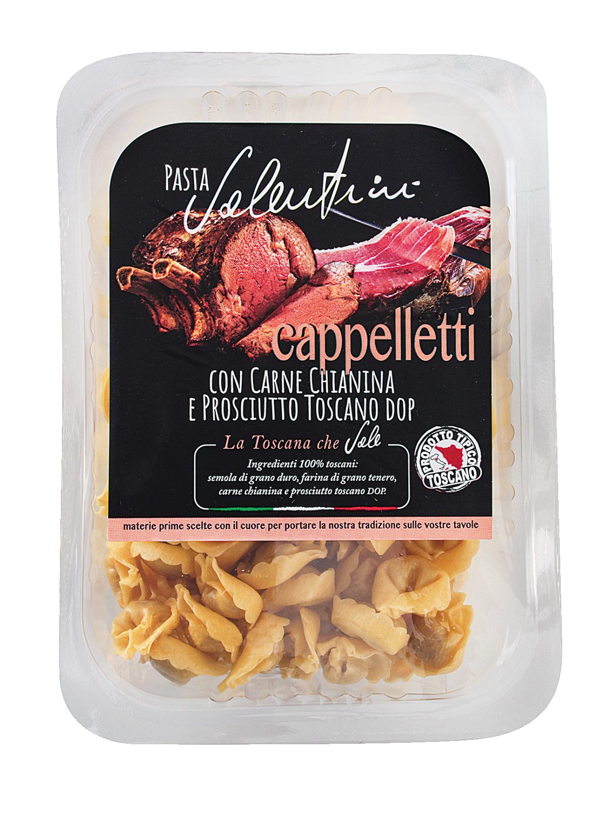 Teigwaren Cappelletti mit Chianina-Rindfleisch und Schinken aus der Toskana g.U.