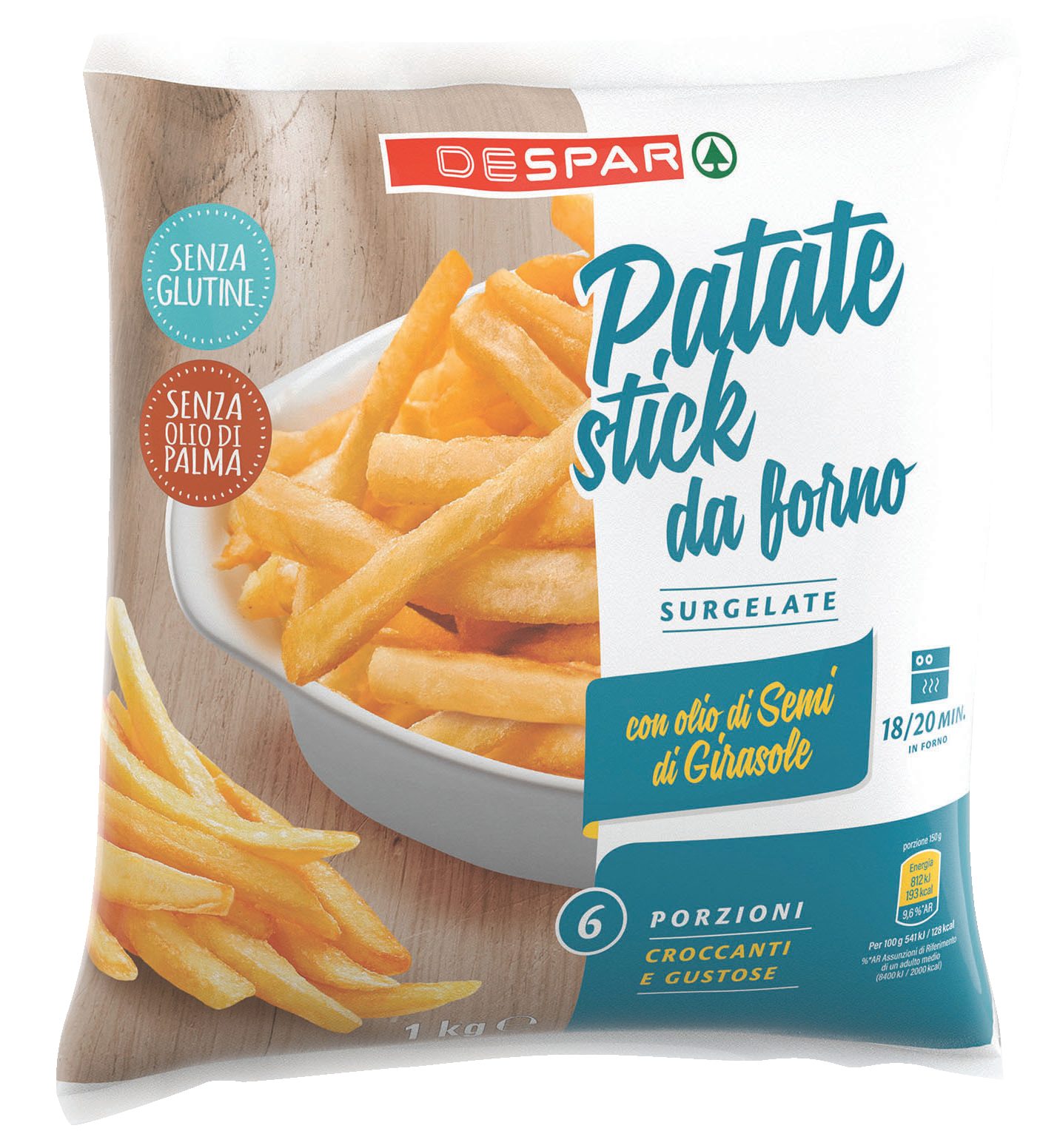 Patate stick da forno surgelate