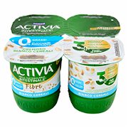 Fibre, Yogurt con Probiotico Bifidus, 0% Grassi, 0% Zuccheri Aggiunti, Bianco Cereali,4x125g