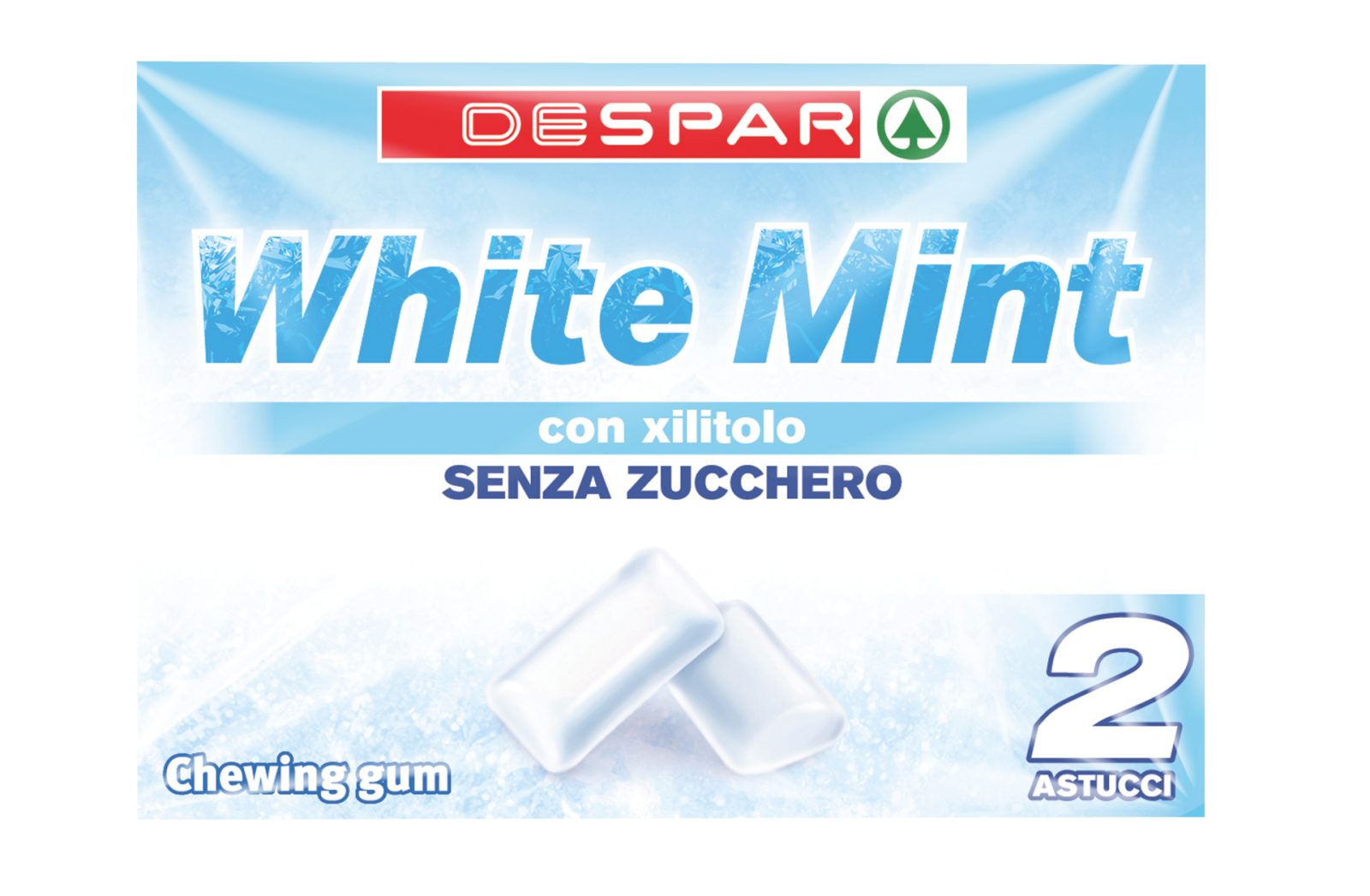 2 astucci Chewing gum White Mint con xilitolo