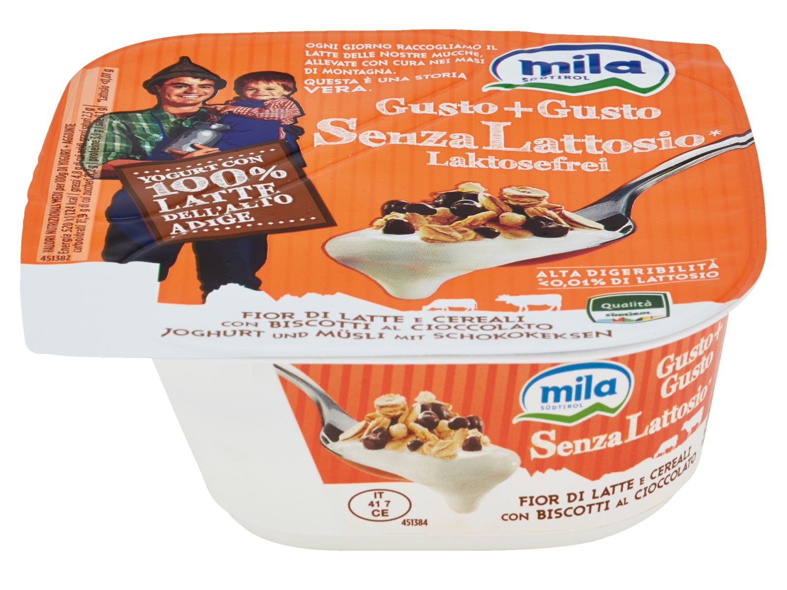 Gusto+Gusto Laktosefrei* Fior di Latte + Müsli, Schokoladenkekse