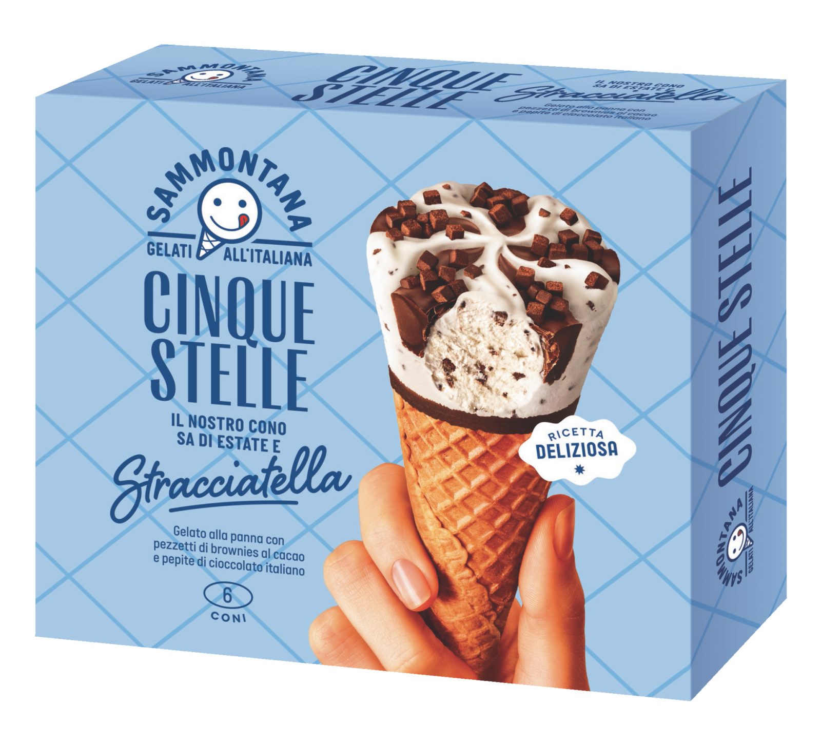 6 Coni Cinque Stelle Stracciatella