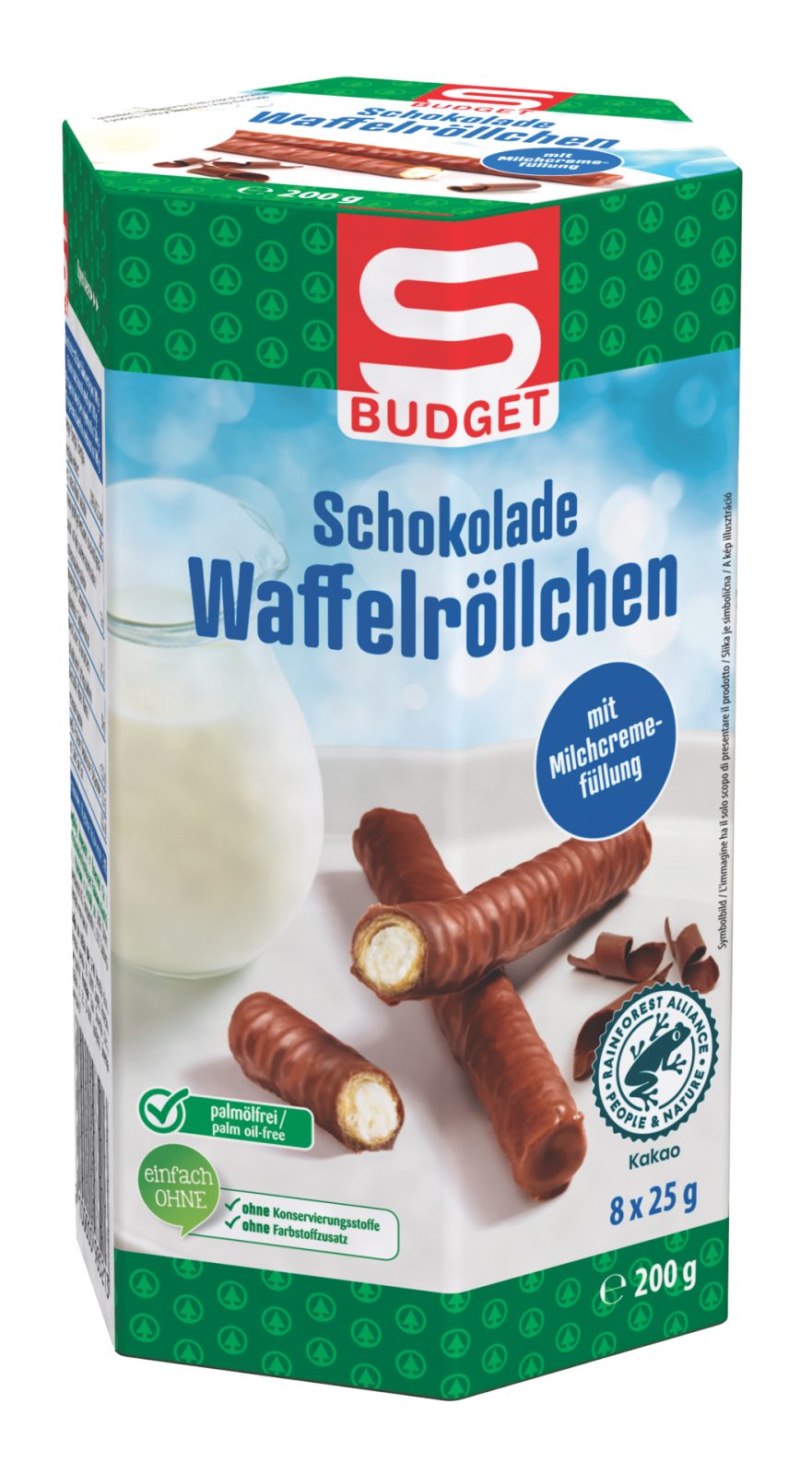 8 Wafer ripieni di crema 
al latte