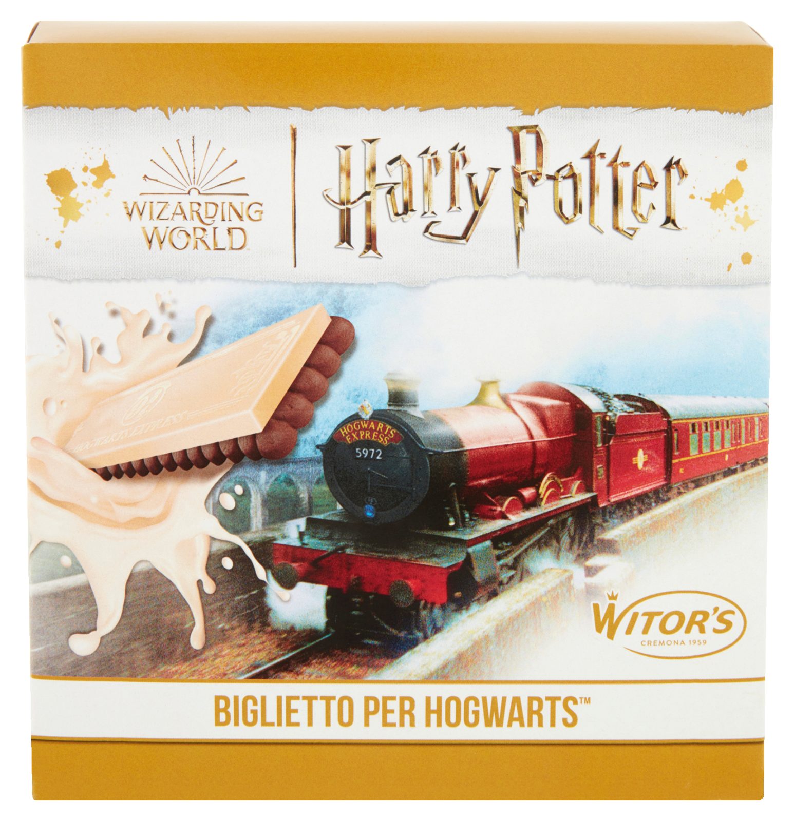 Snack biscotto Harry Potter con tavoletta di cioccolato bianco